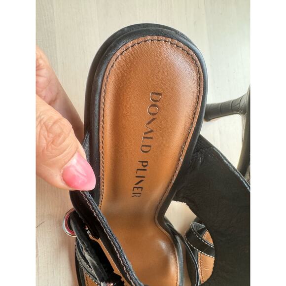 Donald Pliner black buckled retro ERICA slide sandal  size 10 - Picture 13 of 15
